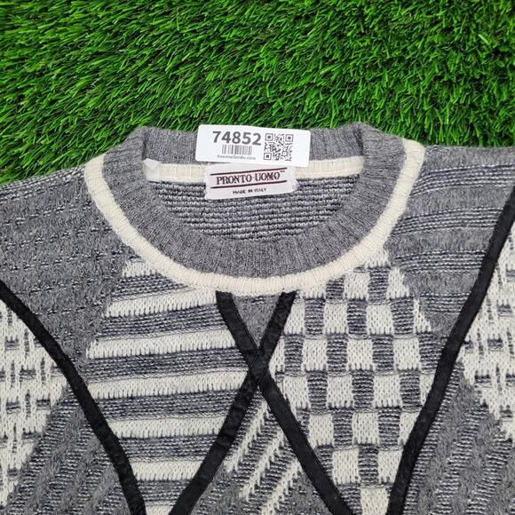 Vintage Pronto-Uono Sweater Womens XL 23x23 Diamond Argyle - Picture 3 of 11